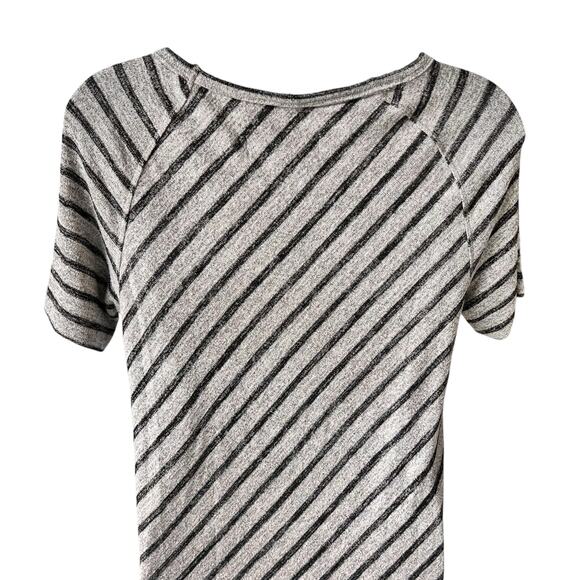 Philosophy Sweater Dress Women Small Relaxed Fit Stretchy Black Gray Stripe Cozy - Picture 6 of 10